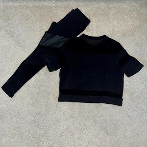 ALO Yoga Black Modal & Mesh Set